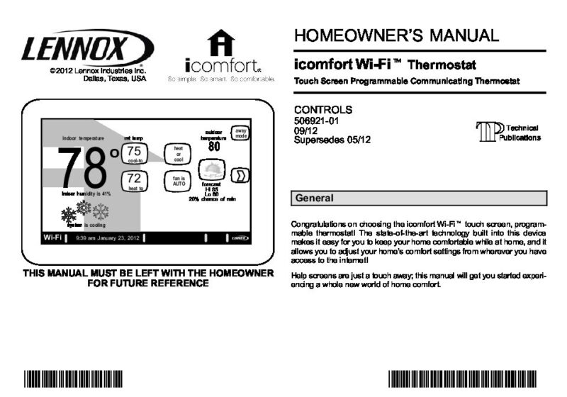 Charlotte Comfort Systems | Lennox icomfort Wifi User Manual