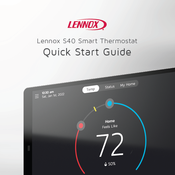 Lennox S40 Thermostat quickstart_guide cover photo