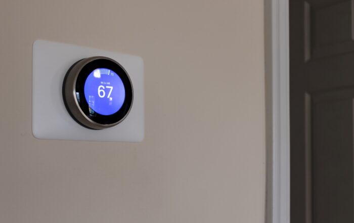 smart thermostat installed on wall